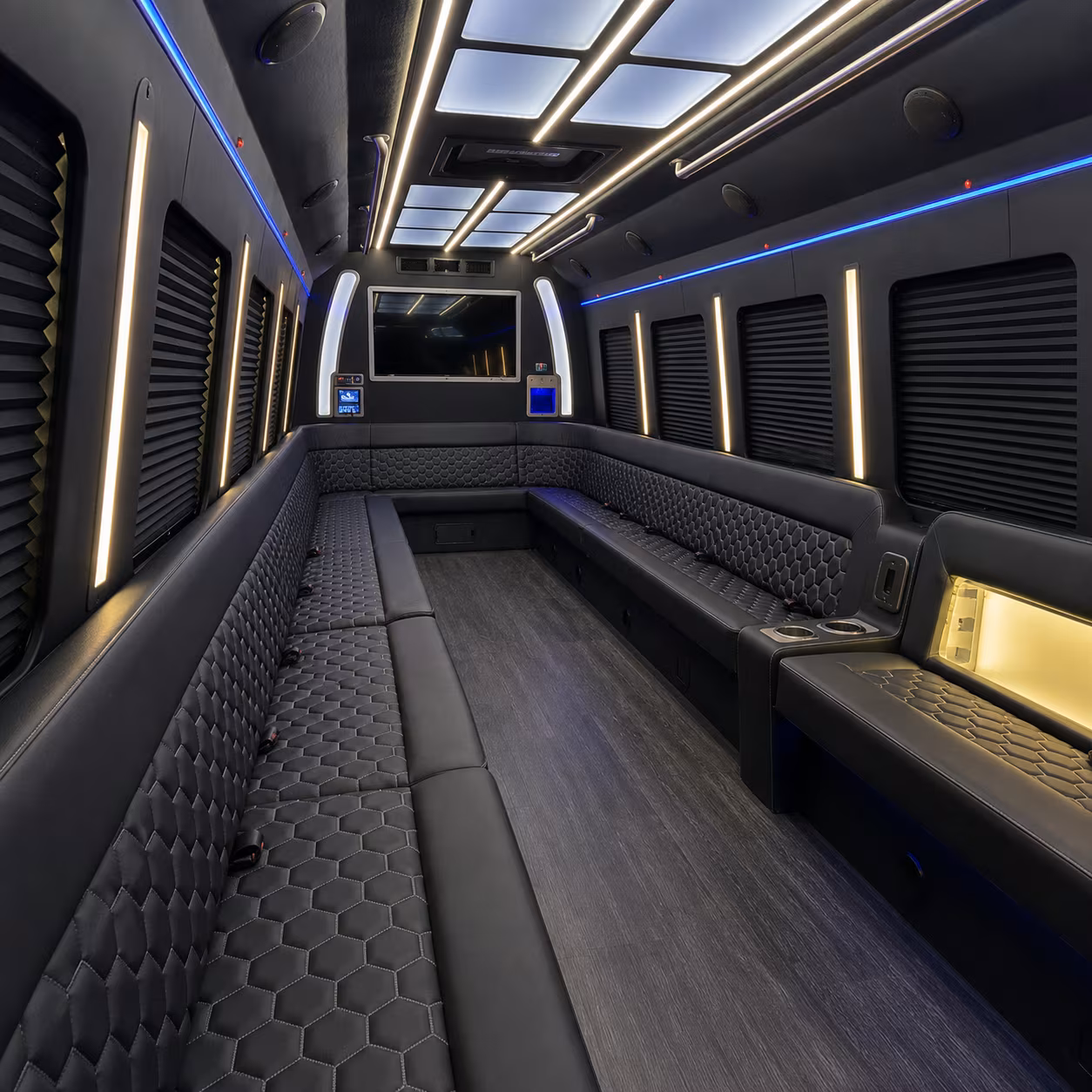 bellflower party bus rental interior