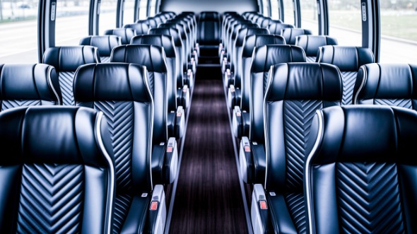 50 passenger charter bus inside fullerton